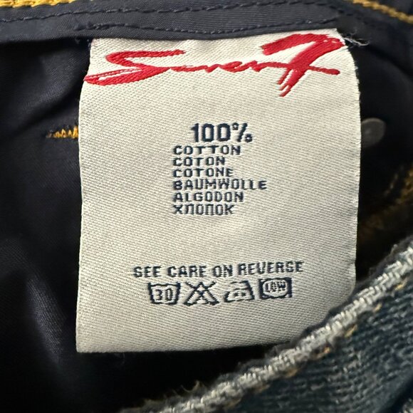 Seven Dark Wash Distressed Straight Leg Denim Jeans Mens Size 31 - Picture 3 of 5